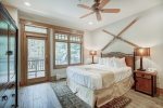 Lavish king bed in master bedroom with a private balcony